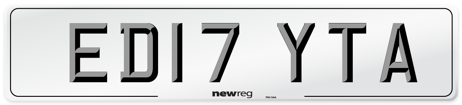 ED17 YTA Number Plate from New Reg
